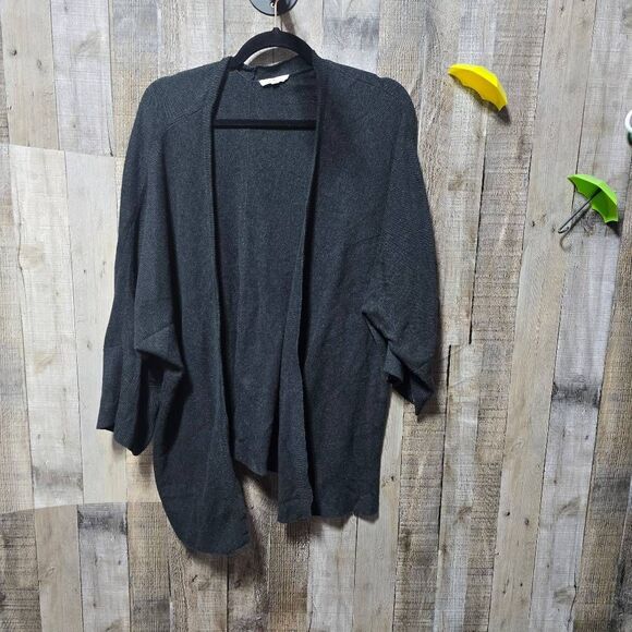 Eileen Fisher Charcoal Grey Organic Cotton Cardigan - Picture 1 of 4